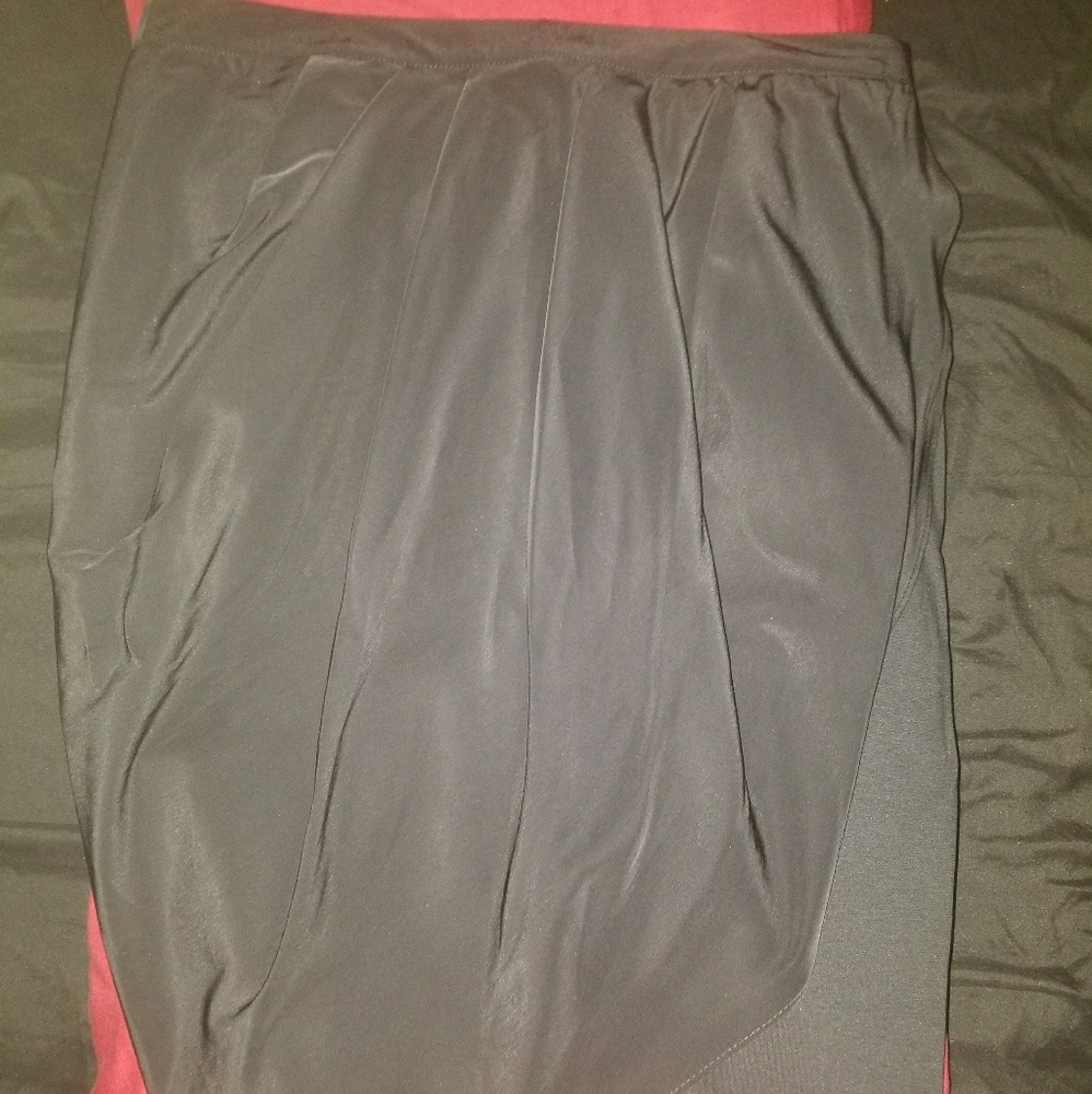 Black satin skirt